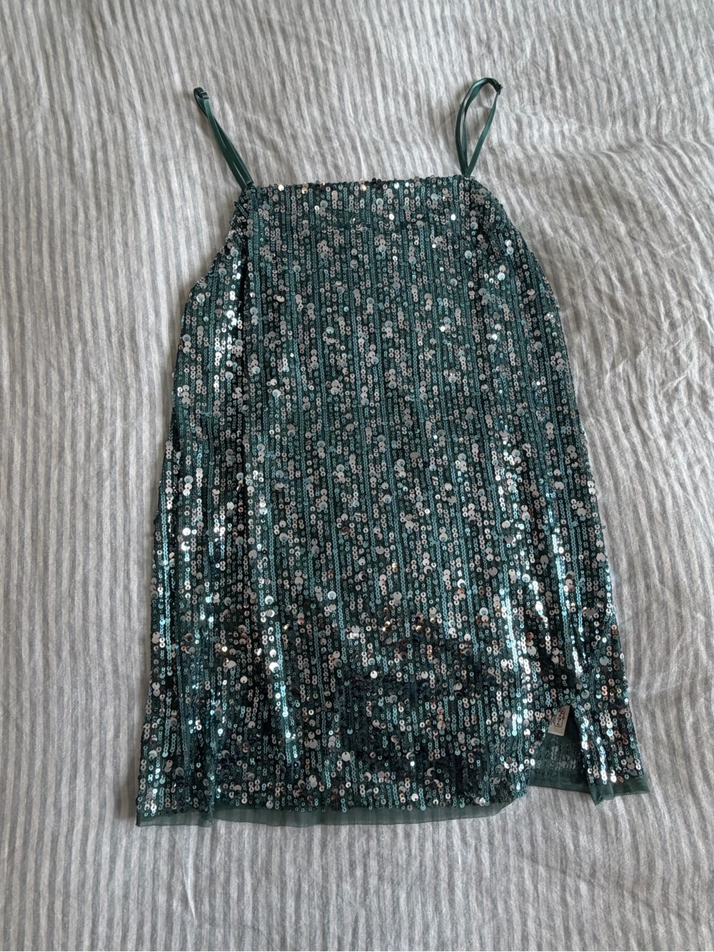 Free People Sequin Mini Teal Dress
